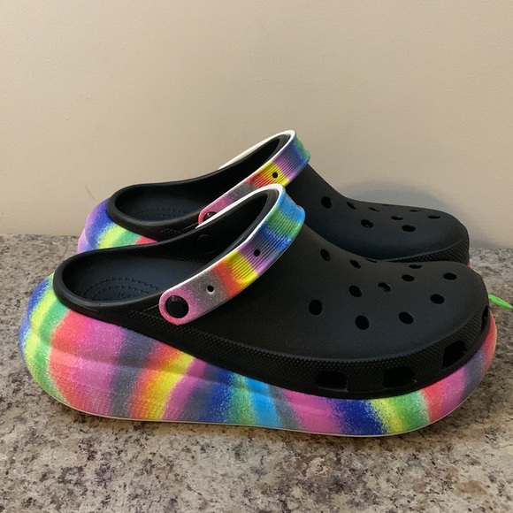 Black and Rainbow Platform Crocs 🌈 - Picture 13 of 17